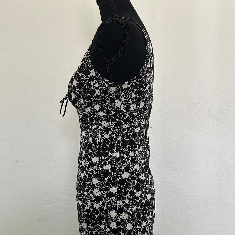 90s Y2k Express Black Floral Midi Dress - image 4